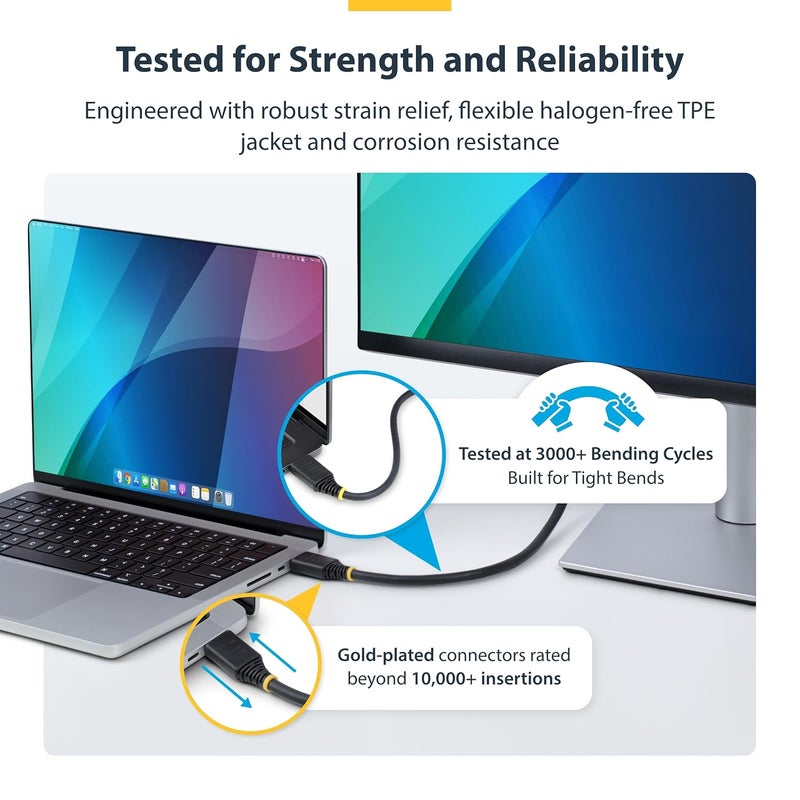 StarTech .com 10ft (3m) Certified Ultra High Speed HDMI Cable, 8K 60Hz/4K 120Hz, HDMI 2.1 Cord with HDR10+ / eARC, 48Gbps - Image 5