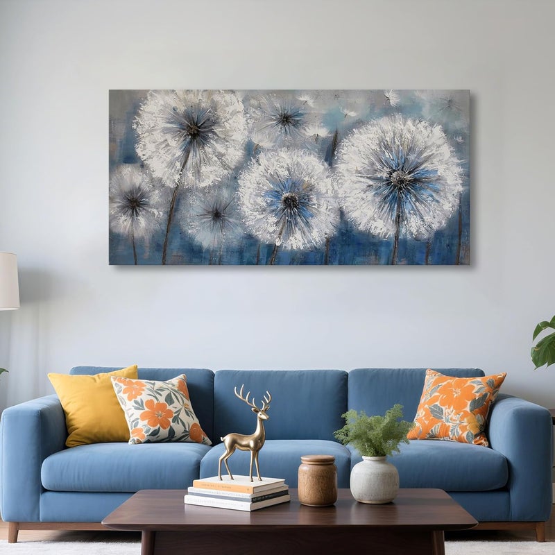 Pogusmavi LJZart Hand Painted Canvas Art Wall Decoration Modern Artwork Painting Picture for Living Room Office Bedroom Home Decor 24x48inch Multi - Image 2