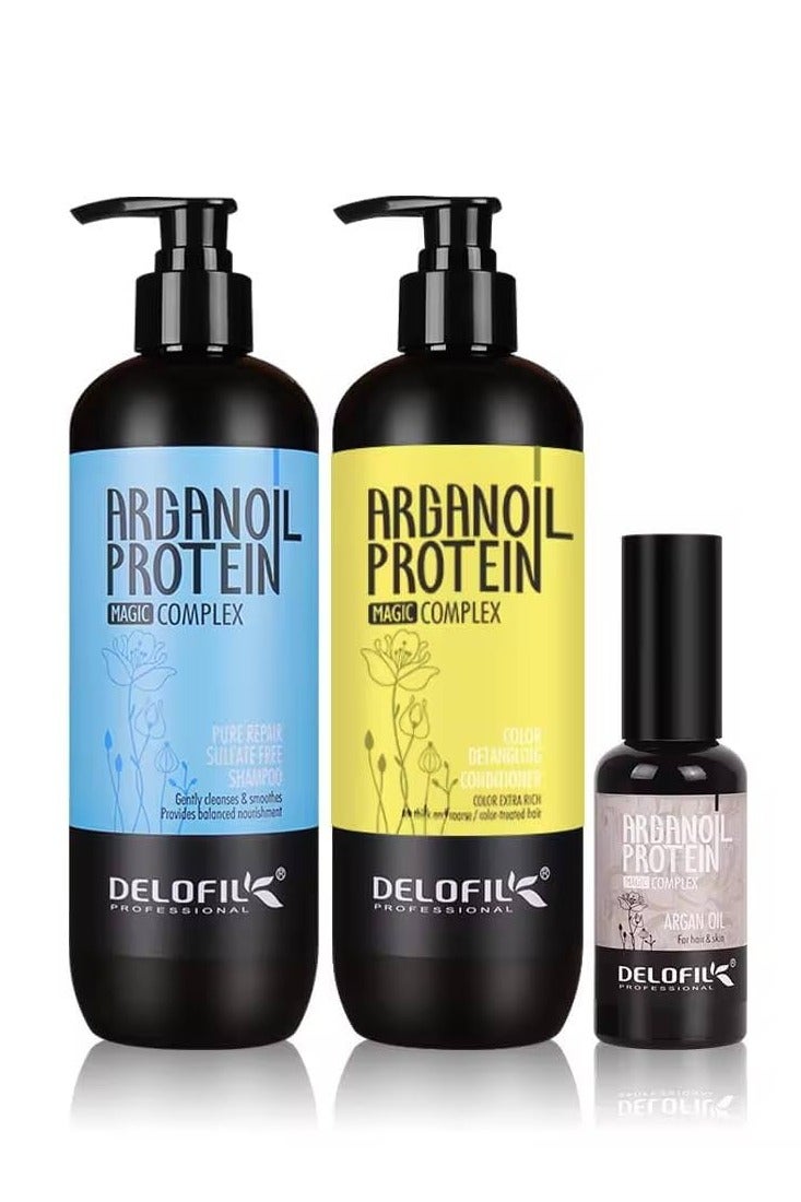 DELOFIL Shampoo 500 ml  Conditioner 500 ml and Serum 50 ml - Image 1