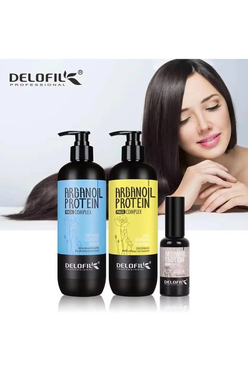 DELOFIL Shampoo 500 ml  Conditioner 500 ml and Serum 50 ml - Image 2