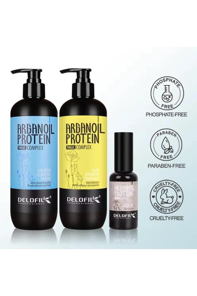 DELOFIL Shampoo 500 ml  Conditioner 500 ml and Serum 50 ml - Image 3