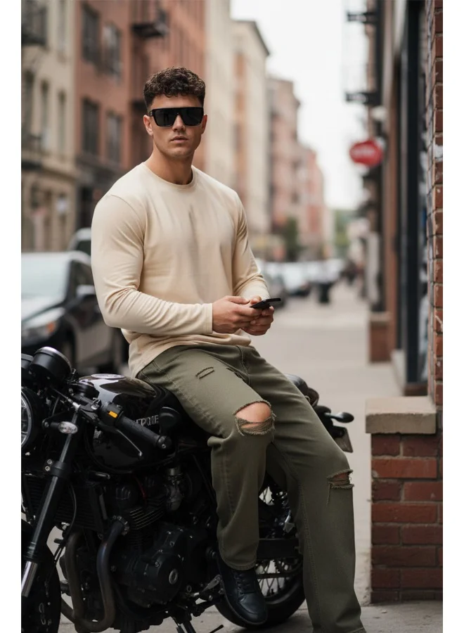 فيردو Veirdo® Pure Cotton Regular Fit Solid Swanwhite Full Sleeve T-Shirt for Men & Boys (V_FS_REG_SW_L)
