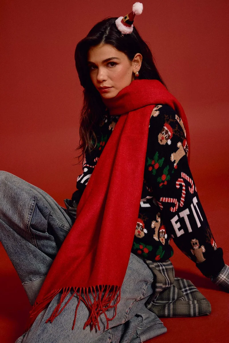 ديفاكتو Christmas Themed Regular Fit Crew Neck Pullover