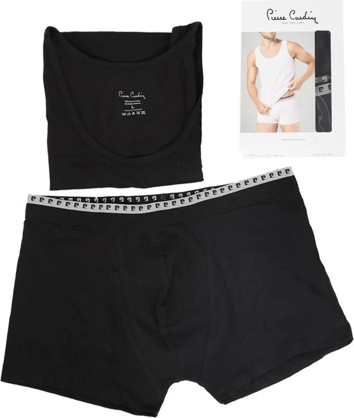 بيير كاردان Men's Stretch Athlete Boxer Suit Black