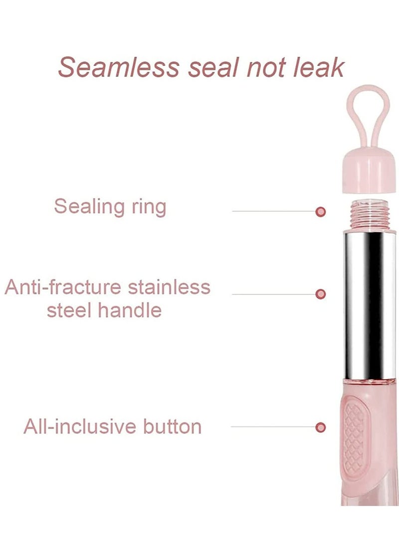 Y&D Kitchen Dish Brush, Soap Dispensing Scrub Brush with Handle, for Pot Pan Sink Cleaning, 3 Reusable Refill Replacement Heads (Pink) - Image 2