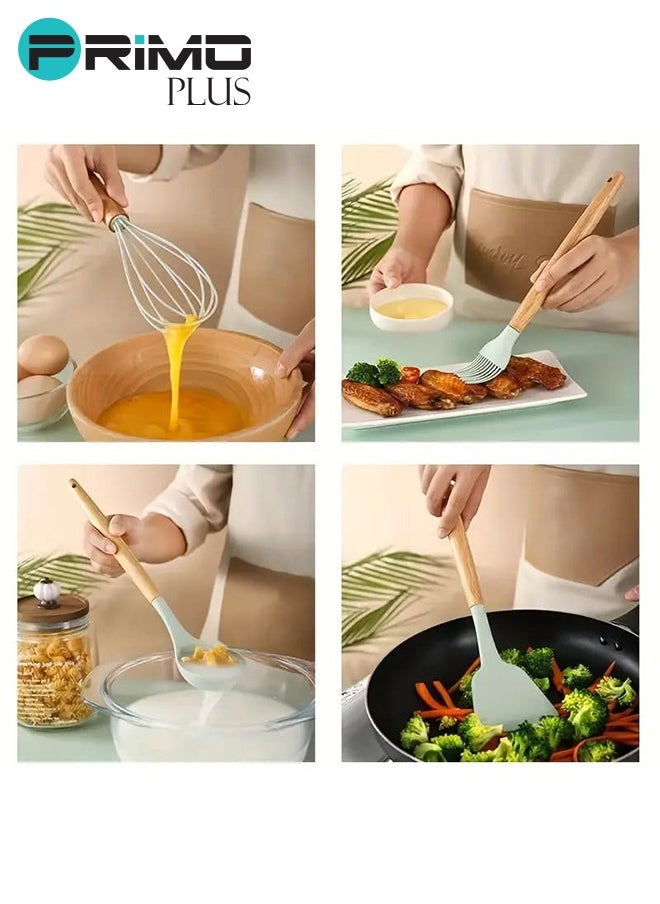 Silicone Utensils Set With Plastic Holder
