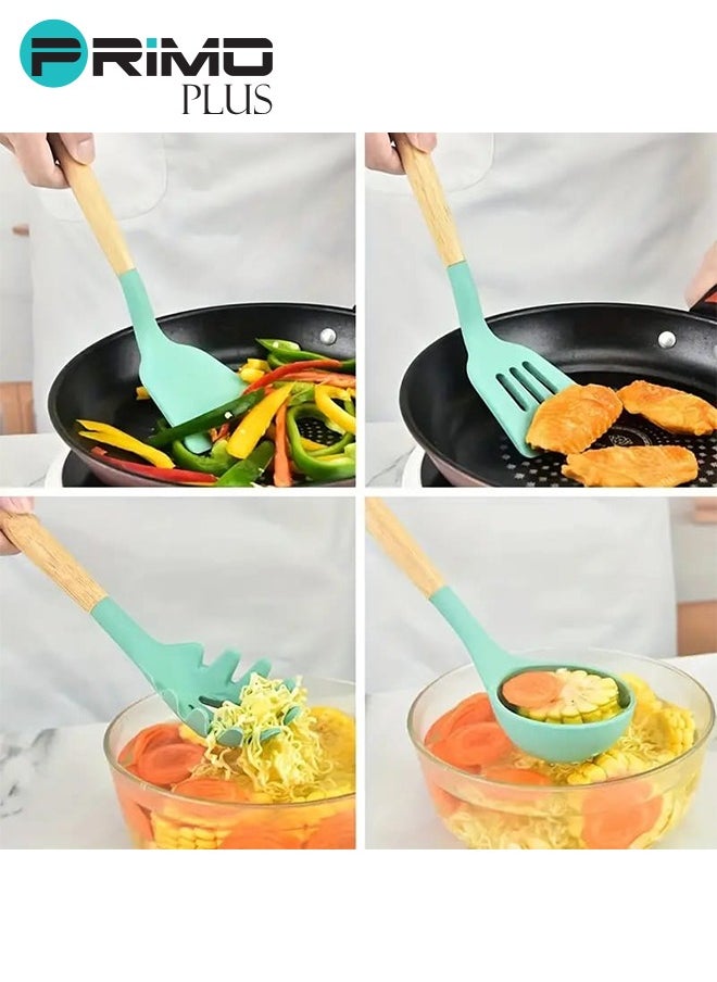 Silicone Utensils Set With Plastic Holder