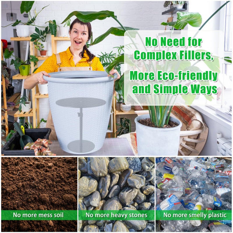 UYEDUJZ Adjustable Plant Risers for Inside Pots, 17-31" Rise Metal Planter Insert Filler for Large Pots, Plant Lift Pot Risers for Indoor Outdoor Tall Taper Planter Container (6" 8" 10" Base Top, Set of 1) - Image 4