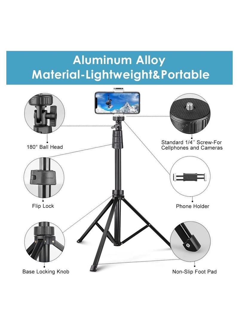 Phone Tripod Stand with Remote, Cell Phone Stand Tripod with Phone Holder for Vlogging，Recording, Compatible with iPhone&Android Phone - Image 2