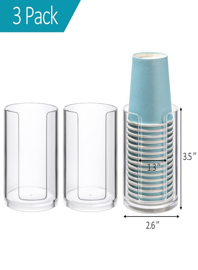 Tbestmax 3 Pack Bathroom Cup Dispenser 3 oz Countertop Storage Mouthwash Cups Holder, Plastic Small Disposable Paper Cup Holders for Bathroom Sink Counter - Image 2