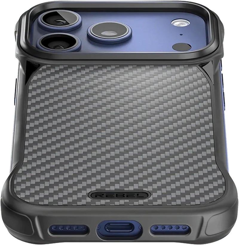 ريبل علبة لهاتف iPhone 17 Pro [سلسلة Flex] جوانب مكشوفة للراحة، ألياف الأراميد، متوافقة مع MagSafe، زوايا مقاومة للصدمات، عدسة معدنية، تصميم حماية بدون إطار، هاتف من - Image 3