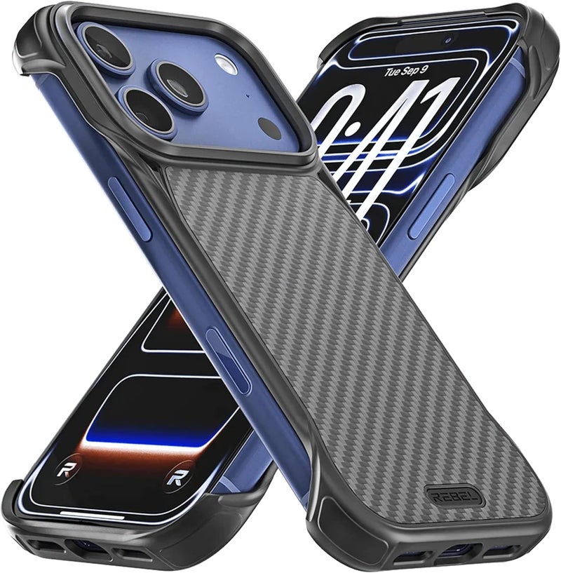 ريبل علبة لهاتف iPhone 17 Pro [سلسلة Flex] جوانب مكشوفة للراحة، ألياف الأراميد، متوافقة مع MagSafe، زوايا مقاومة للصدمات، عدسة معدنية، تصميم حماية بدون إطار، هاتف من - Image 1