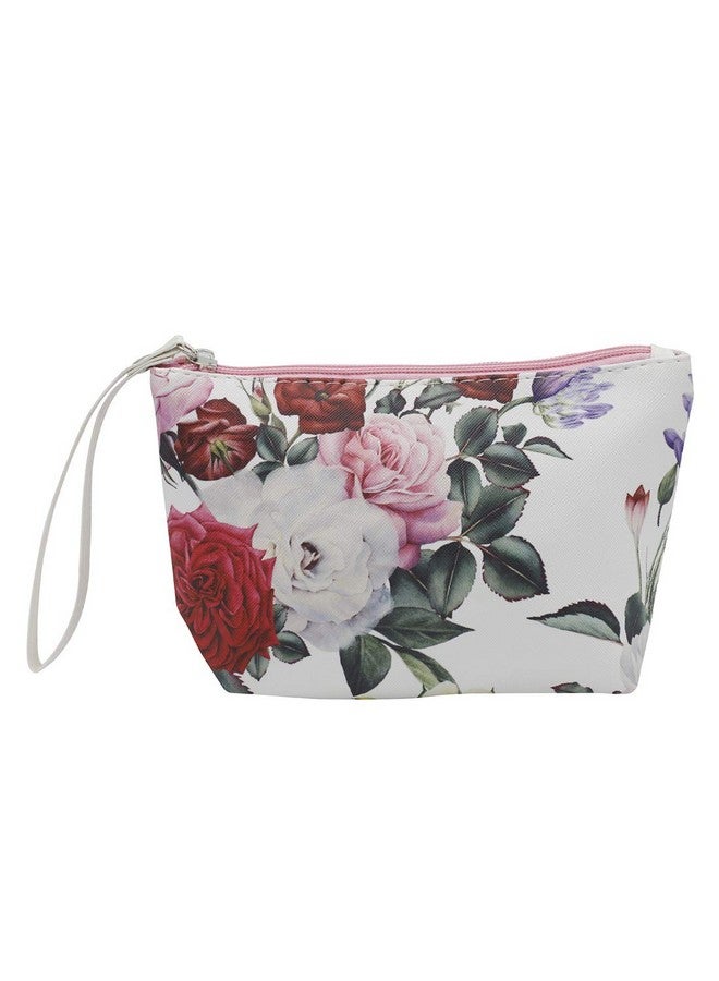 NFI essentials PU Floral Print Makeup Pouch for Women, Stylish Pouches for Makeup Accessories & Travel Organiser, Cosmetic Pouch, Toiletry Make up Bag for Girls Pack of 3 (White, Cream & Pink) - Image 5