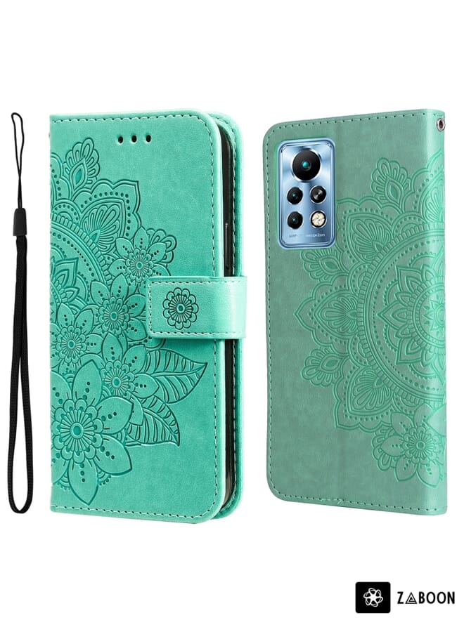 Zaboon Protective Case Cover For Infinix Note 11 Pro/Note 11s 7-petal Flowers Embossing Pattern Horizontal Flip Leather Case - Image 1