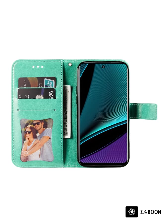 Zaboon Protective Case Cover For Infinix Note 11 Pro/Note 11s 7-petal Flowers Embossing Pattern Horizontal Flip Leather Case - Image 4