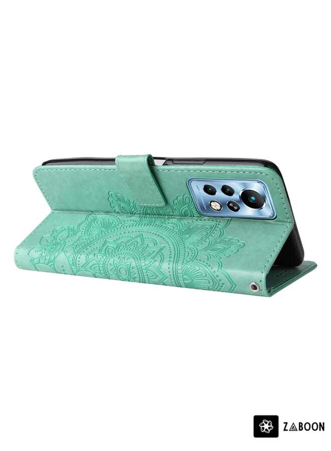 Zaboon Protective Case Cover For Infinix Note 11 Pro/Note 11s 7-petal Flowers Embossing Pattern Horizontal Flip Leather Case - Image 5