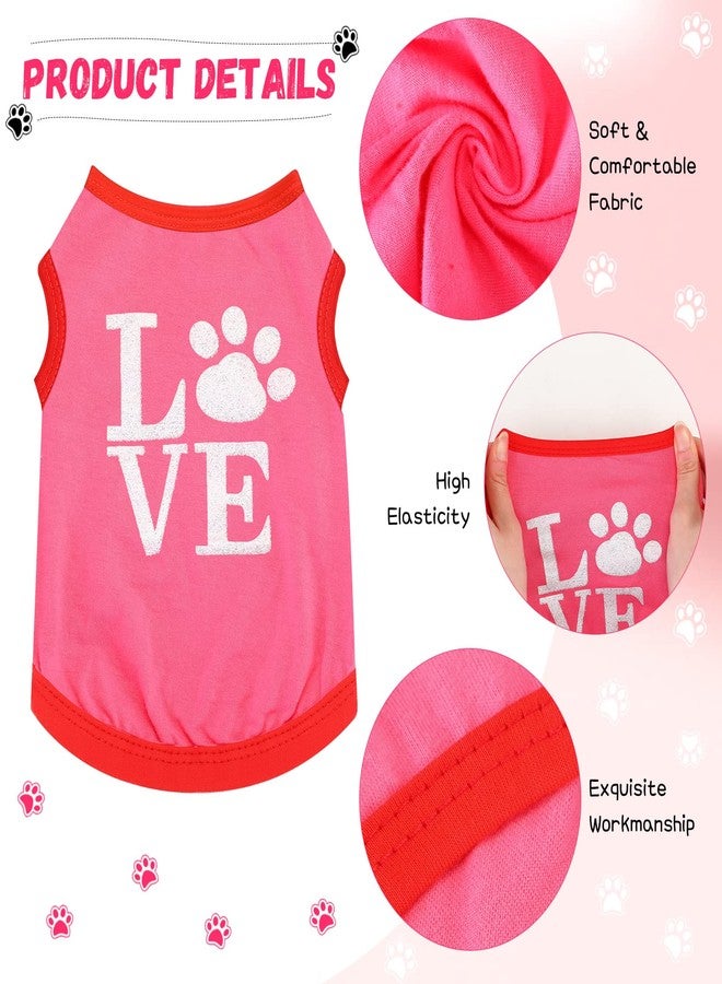 Reginary 8 Pieces Dog Shirts Girl Small Dog Clothes for Chihuahuas Yorkies Female Puppy Shirts Printed Pet Outfit Cute Breathable Soft Valentine's Day Doggie Cat Lovers Gift, Size S - Image 3
