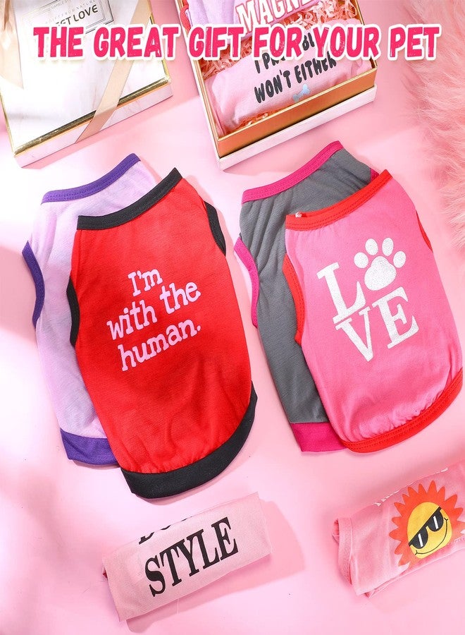 Reginary 8 Pieces Dog Shirts Girl Small Dog Clothes for Chihuahuas Yorkies Female Puppy Shirts Printed Pet Outfit Cute Breathable Soft Valentine's Day Doggie Cat Lovers Gift, Size S - Image 5