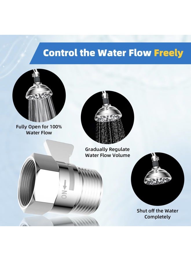 Hibbent 2 Pack Shower Head Flow Control Valve G1/2 Brass Shut-off Valve with Metal Handle Lever Shower Head Valve Water Flow Control Valve Regulator Shut OFF Valve for Hand Shower, or Bidet Sprayer - Image 3