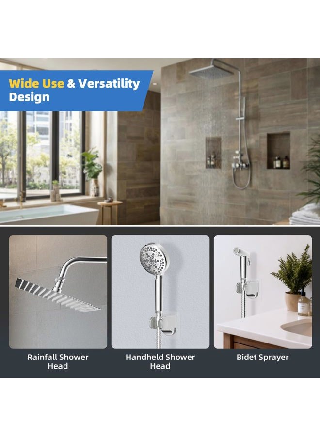 Hibbent 2 Pack Shower Head Flow Control Valve G1/2 Brass Shut-off Valve with Metal Handle Lever Shower Head Valve Water Flow Control Valve Regulator Shut OFF Valve for Hand Shower, or Bidet Sprayer - Image 5