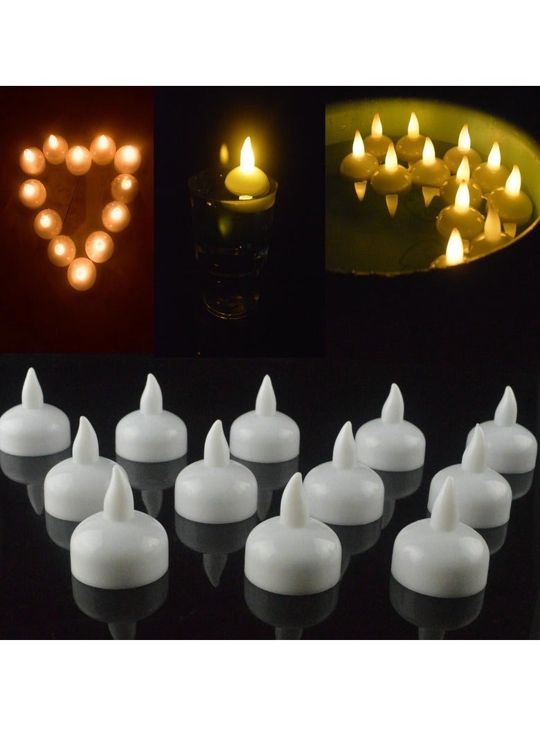 Waterproof LED Lamp Floating Candles Flameless Tealights Ramadan Lights(12Pcs) - Image 1