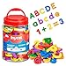 JoyCat 104 Pieces Magnetic Letters Numbers Alphabet Fridge Magnets ABC 123 Preschool Educational Learning Plastic Colorful Toy Set Uppercase Lowercase Math Symbols for Toddlers Kids 3 - Image 3