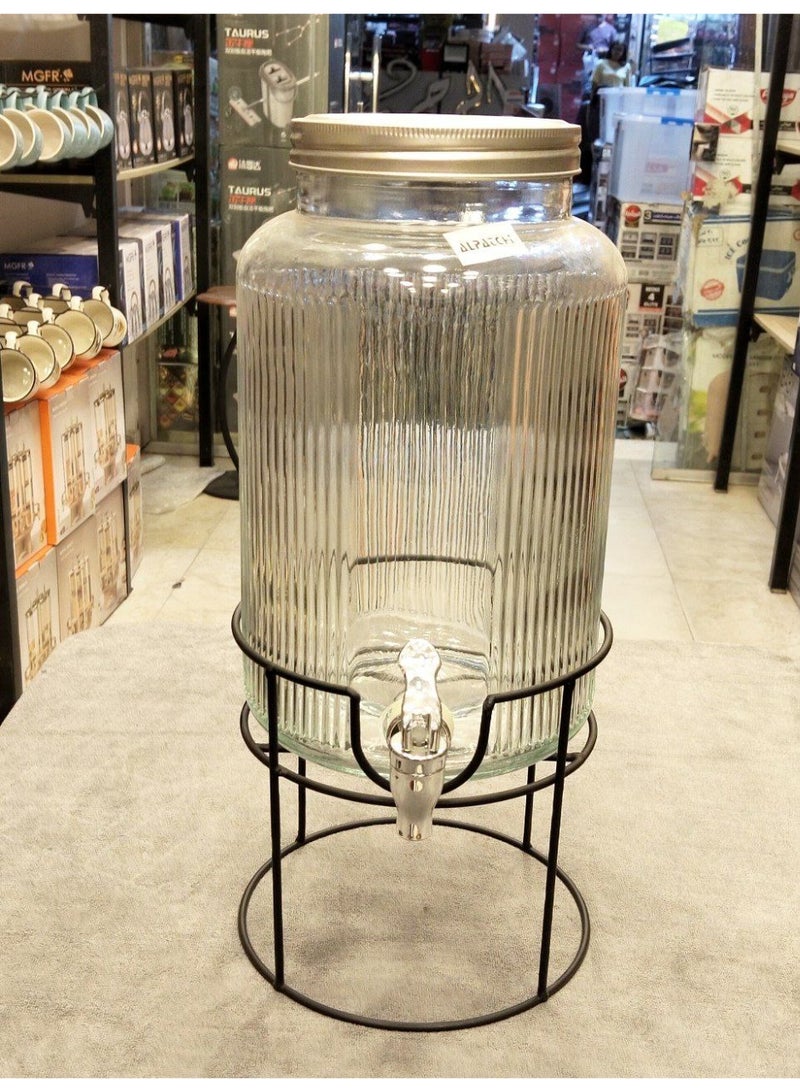 ديسبنسر عصائر علي استاند معدن  وحنفيه اكليرك زجاج مضلع شكل جذاب وعصري - Image 5