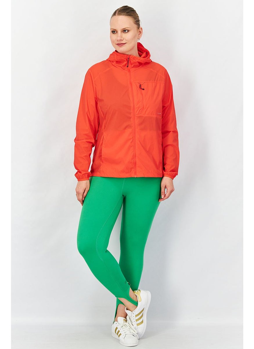 Tchibo Women Solid Packable Windbreaker Jacket, Red  - Image 4