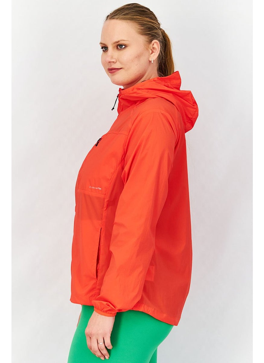 Tchibo Women Solid Packable Windbreaker Jacket, Red  - Image 2