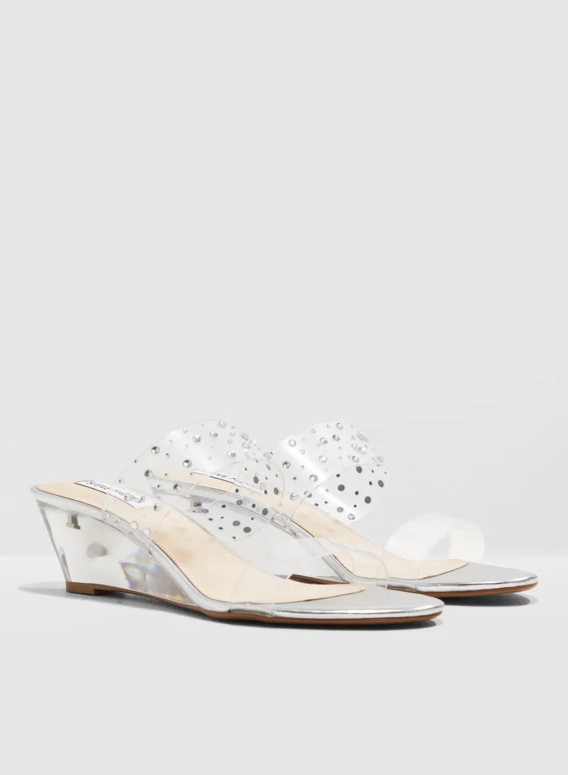 STEVE MADDEN Vana Wedge Sandal-Silver