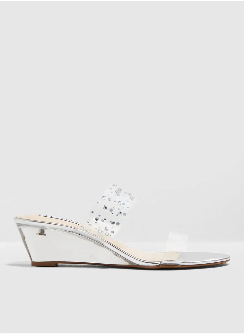 STEVE MADDEN Vana Wedge Sandal-Silver
