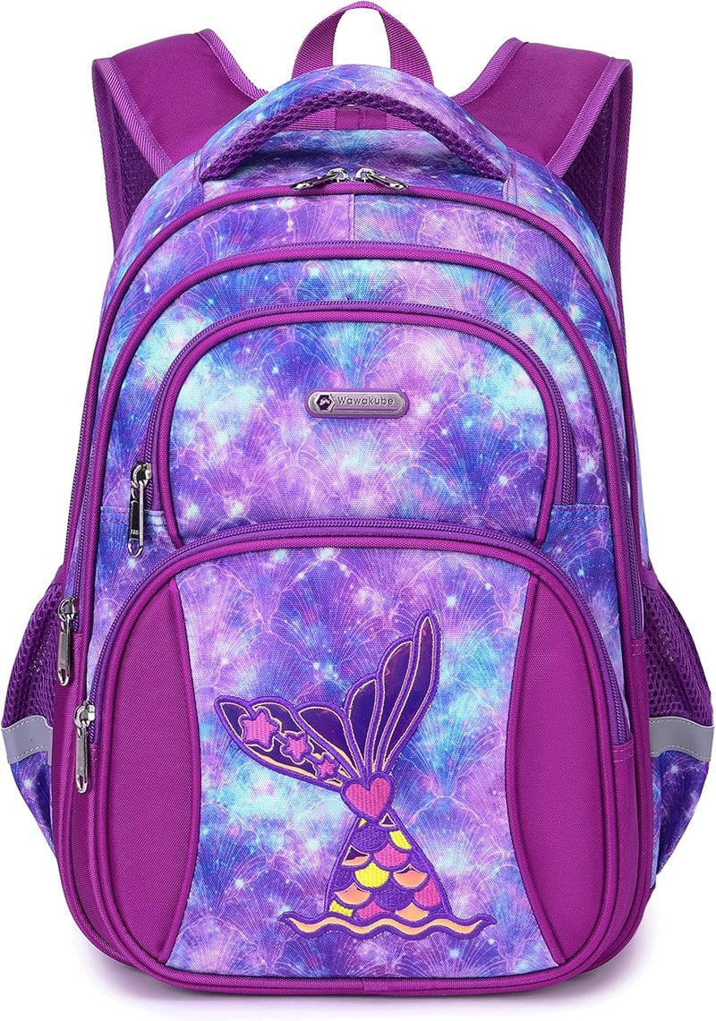 Cusangel Kids Backpack for Girls Preschool Elementary Kindergarten Mermaid School Bag 15.6″ Multifunctional Cute Large Capacity - Image 1