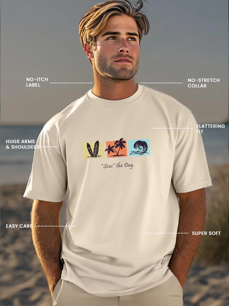 NOBERO  Men's Cotton Graphic Print T-Shirt for Men | Best Price UAE