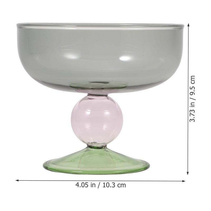 High Base Glass Dessert Bowls For Ice Cream Pudding Fruit Salad Serving - Image 3