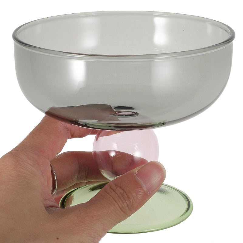 High Base Glass Dessert Bowls For Ice Cream Pudding Fruit Salad Serving - Image 5