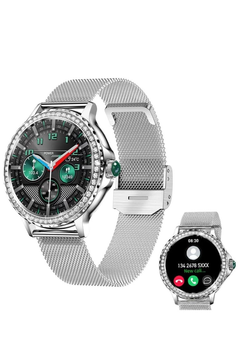 DMG TECH Smart Watch for Women IP68 Waterproof Multiple sports modes Fitness Watches(Silver)  - Image 2