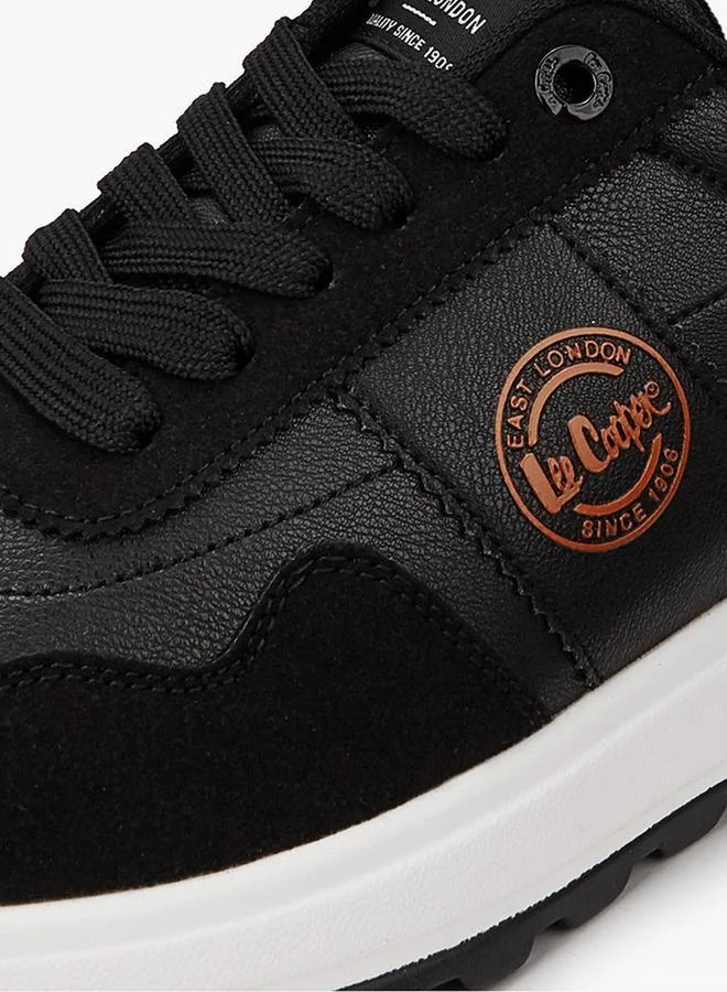 Lee Cooper BLACK Men's Panelled Lace-Up Sneakers for Men | Best Price UAE