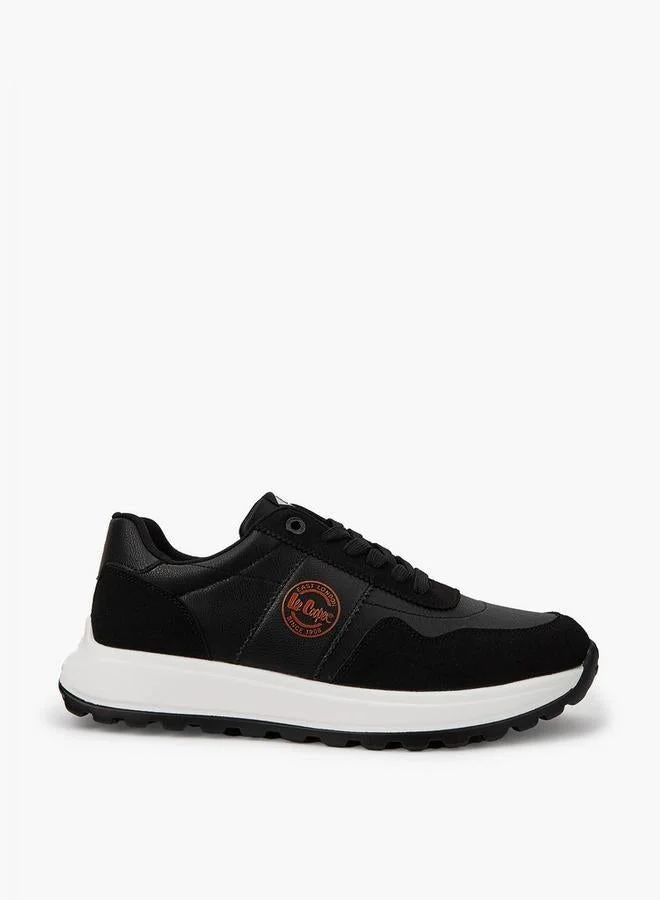 Lee Cooper BLACK Men's Panelled Lace-Up Sneakers for Men | Best Price UAE