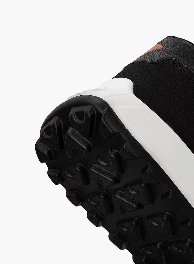 Lee Cooper BLACK Men's Panelled Lace-Up Sneakers for Men | Best Price UAE