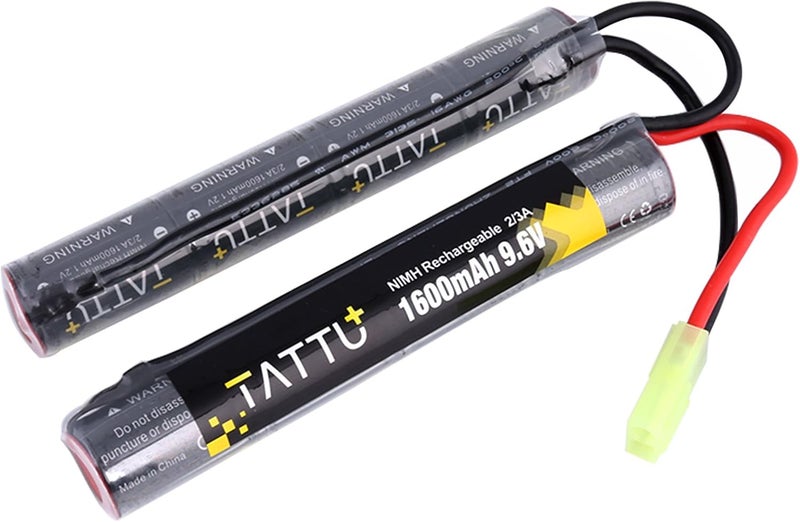TATTU 9.6V NiMH Battery 1600mAh Butterfly Nunchuck Stick Rechargeable Battery Pack with TMY Connector for Airsoft ICS CA TM SRC JG G36 G&M733 - Image 1