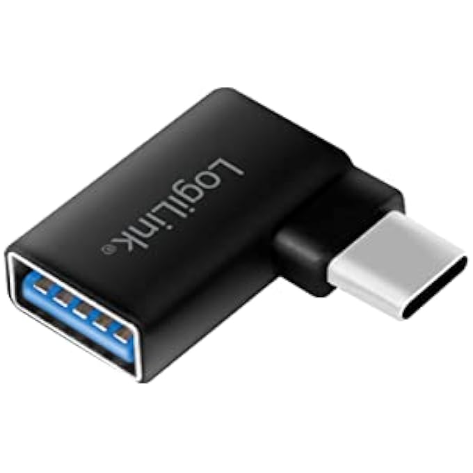 Logilink AU0055 - USB 3.2 GEN 1, USB-C TO USB-A ADAPTER, 90° ANGLED, BLACK - Image 1