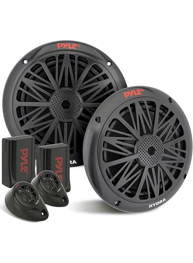 Pyle 200 Watt Marine Boat Speaker System Weather Proof Dual 2 Way 6.5 Inch Outdoor Speakers W/ 85Hz-6Khz Frequency Response, Heavy Duty 8Oz Magnet Structure Plmr6Kb,Black - Image 1