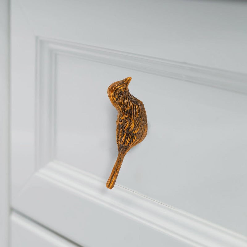 Small Coffee Color Zinc Alloy Bird Shaped Cabinet Handles Drawer Pulls For Kitchen Cupboard - Image 5
