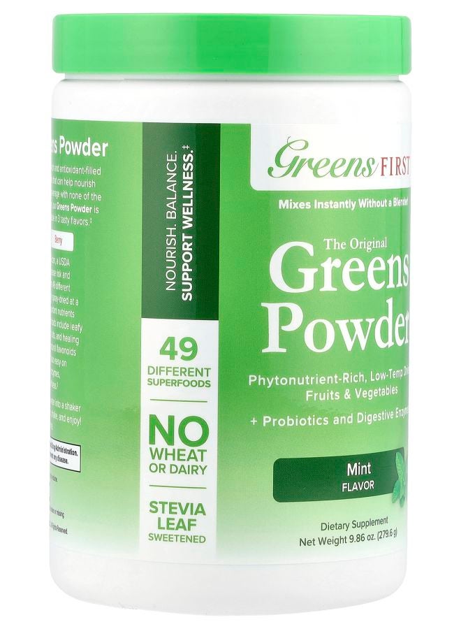 Greens First مسحوق الخضروات الأصلي بالنعناع 9.86 أونصة (279.6 جرام) - Image 2