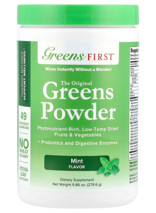 Greens First مسحوق الخضروات الأصلي بالنعناع 9.86 أونصة (279.6 جرام) - Image 1