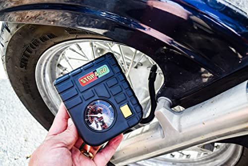 Stop & Go RCP Compact Mini-Air Compressor with 12V Car Adapter & Built in LED Light for Motorcycle, Scooter, ATV, UTV, Golf Cart, & Lawn Mower - Image 2