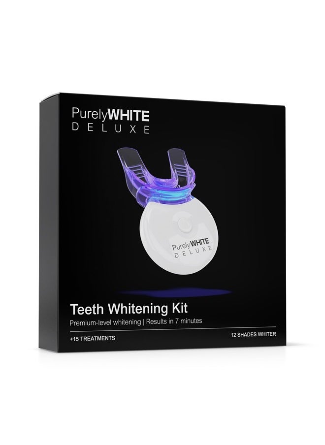 Teeth Whitening Kit, Complete LED Teeth Whitening, 15+ Treatments, (3) 3ml Whitening Gel Syringes, Whiter Smile in 7 Minutes