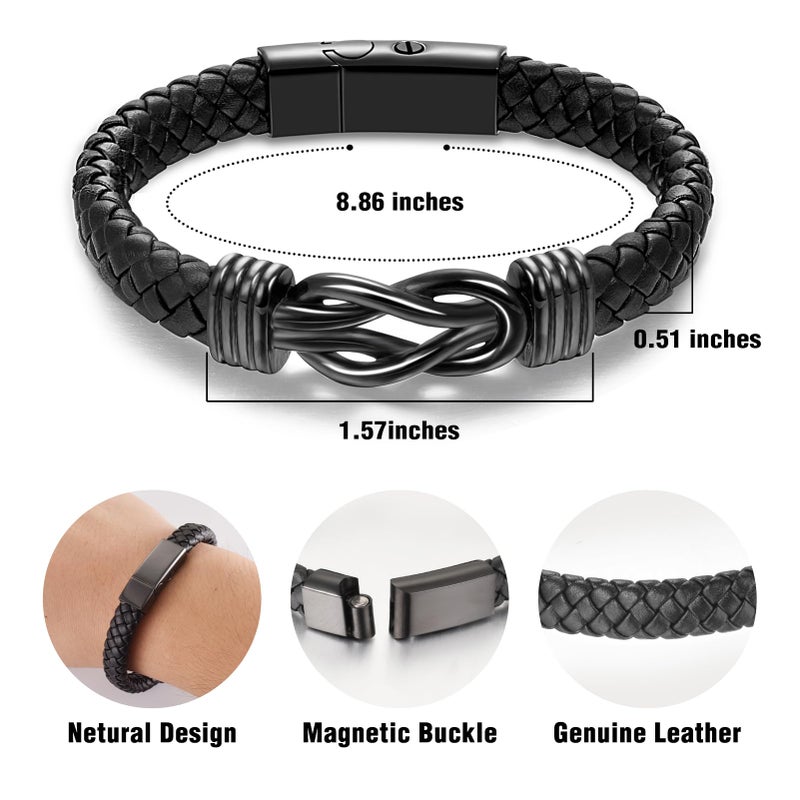abooxiu Stainless Steel Cremation Bracelet for Ashes, Black, Memorial Jewelry Keepsake Bangle for Men & Women - Image 2