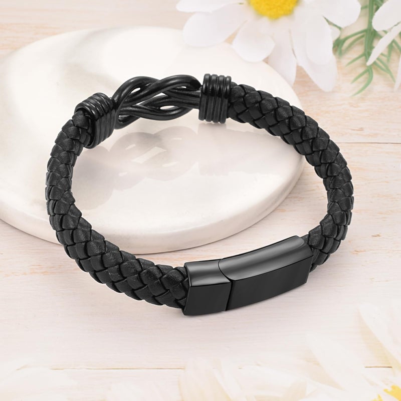 abooxiu Stainless Steel Cremation Bracelet for Ashes, Black, Memorial Jewelry Keepsake Bangle for Men & Women - Image 3