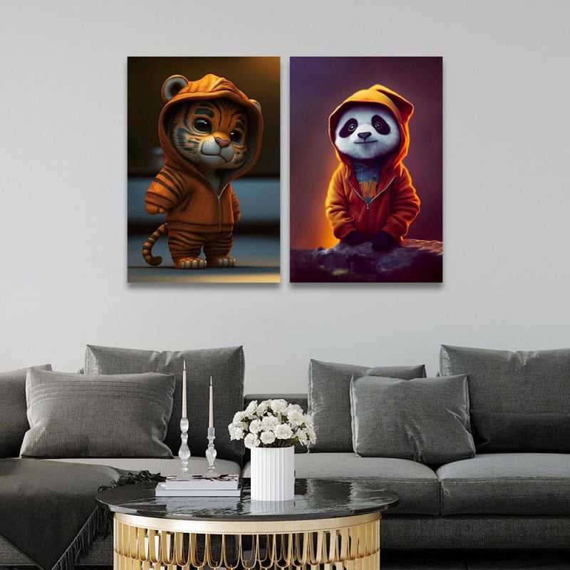 ماركتنا لوحة قماشية ثنائية بتصميم أنمي - Image 1